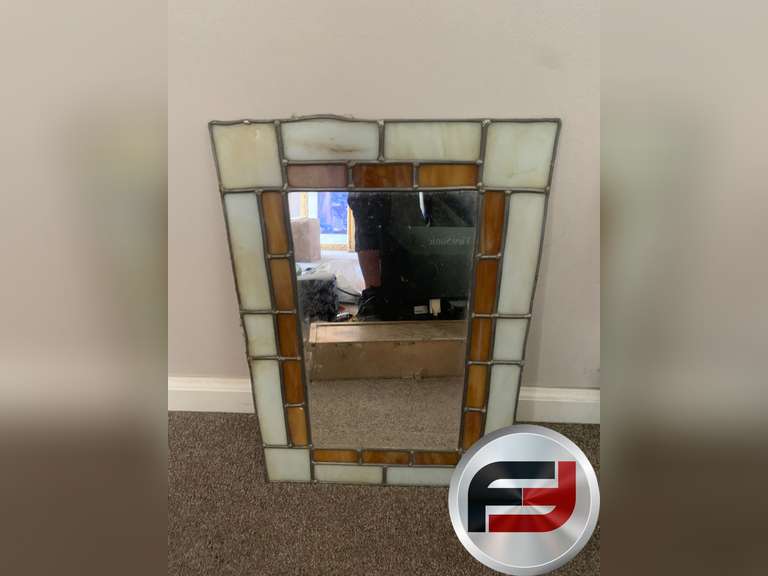 STAINED GLASS MIRROR 14"X20"