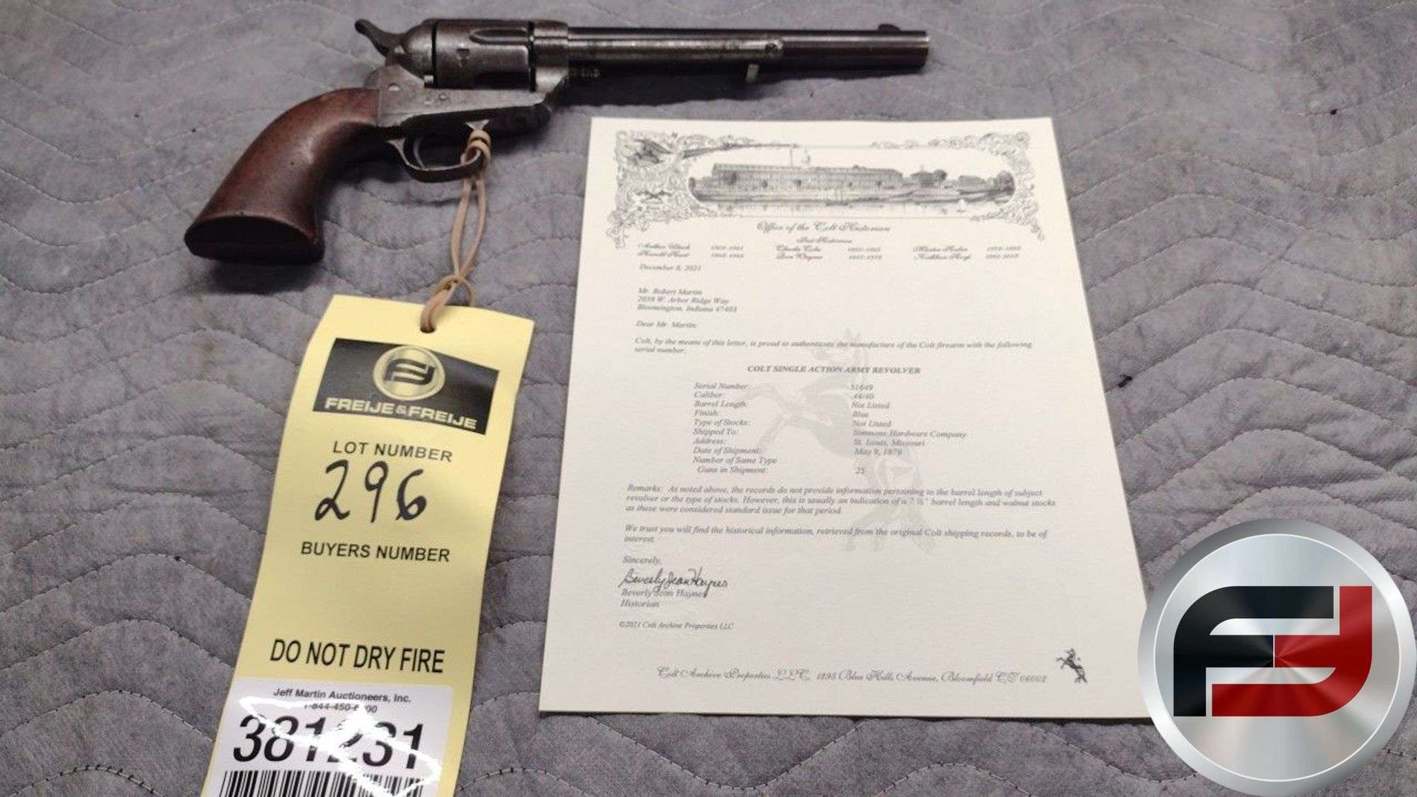 1879 COLT SINGLE ACTION ARMY .44/40 WINCHESTER - Freije & Freije