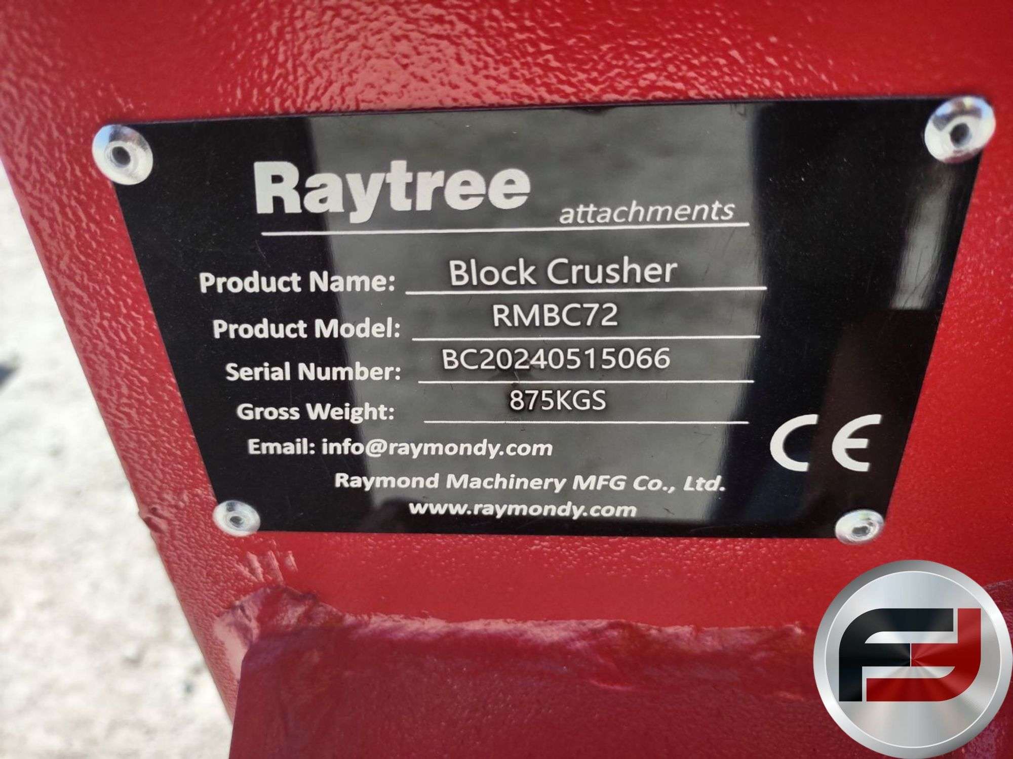 2024 RAYTREE RMBC72 BLOCK CRUSHER SN: BC20240515066 - Freije