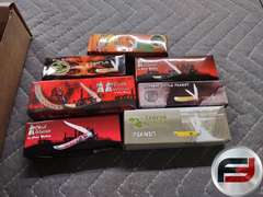 FLAT OF KNIVES, 13 FOLDING KNIVES, 1 FIXED BLADE AND