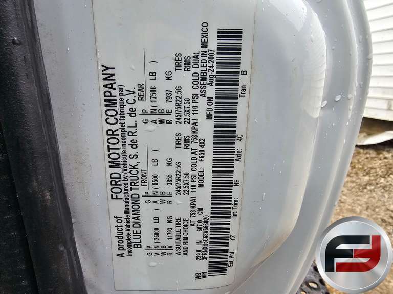 2008 FORD F-650 SINGLE AXLE ROLLBACK TRUCK VIN: 3FRNX65C68V666020