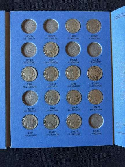Indian Head "Buffalo" Nickel Collection Book with 16 Nickels