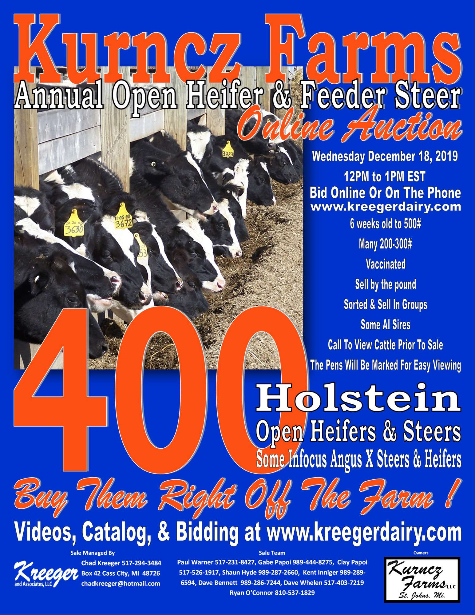 Kurncz Farms Annual Open Heifer Feeder Steer Auction Kreeger