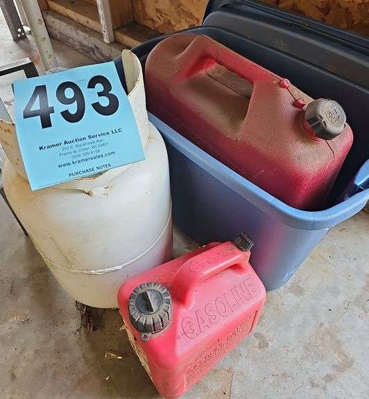 Gas Cans & LP Tank lot Kramer Auction LLC