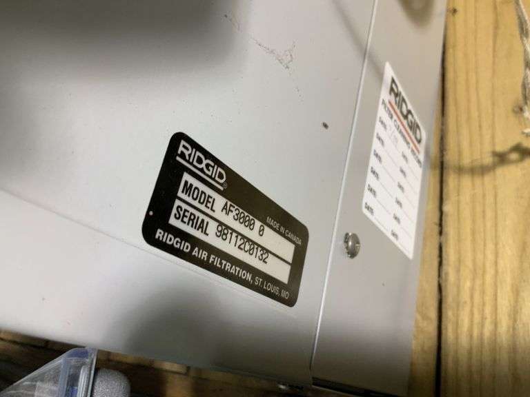 Ridgid Mdl AF3000 Air Filtration System Kraupie's Real Estate & Auction