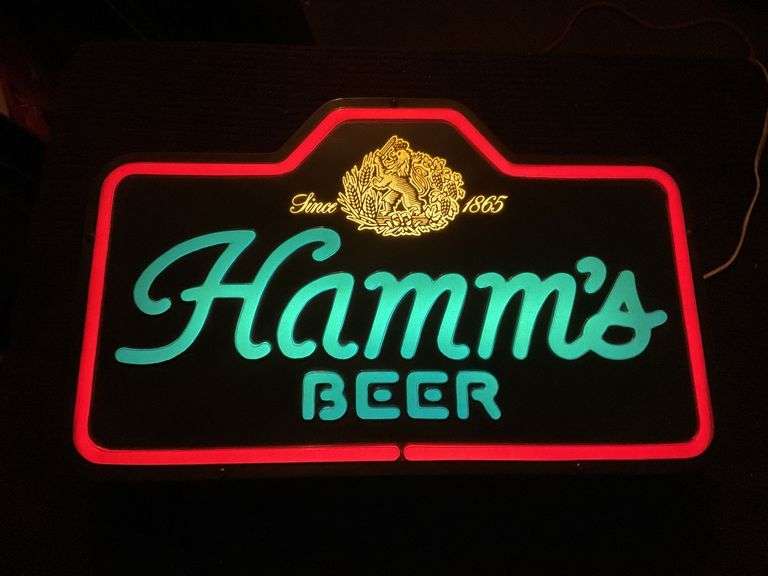 Hamm's Beer lighted sign. 22 x 14 Legacy Auction Company