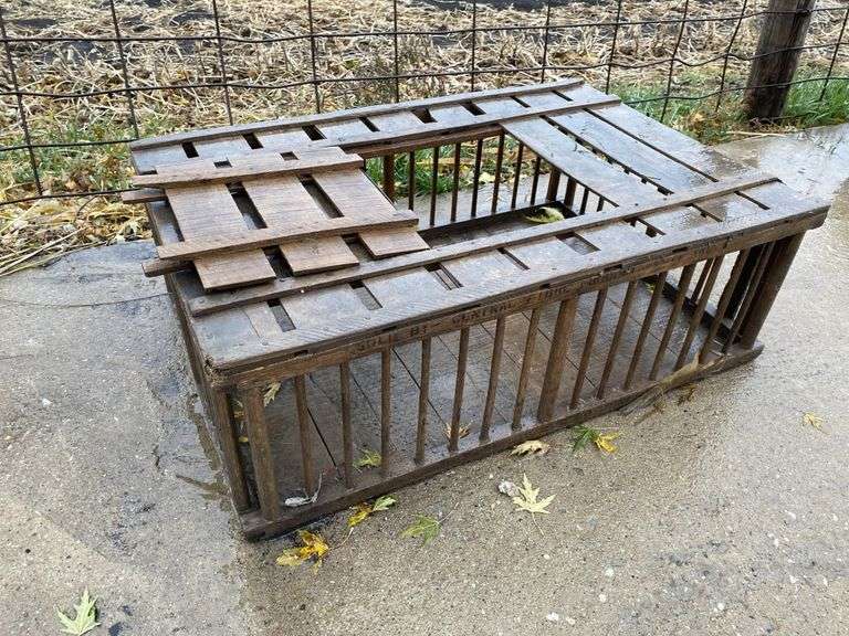 Wooden chicken crate Legacy Auction Company