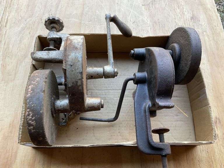 Hand crank bench grinders Legacy Auction Company