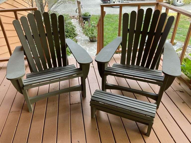 Two Adirondack chairs and stool Legacy Auction Company