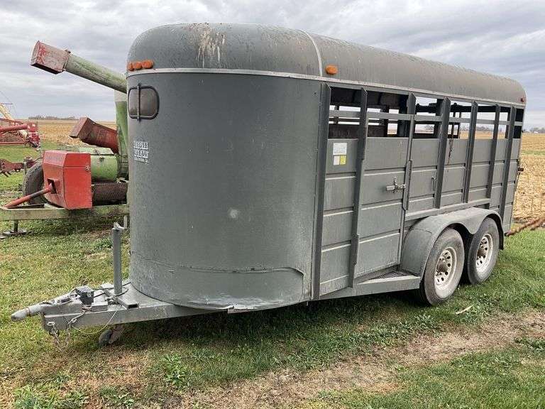 1993 High View 16’ x 6’ bumper hitch livestock trailer, vin Legacy