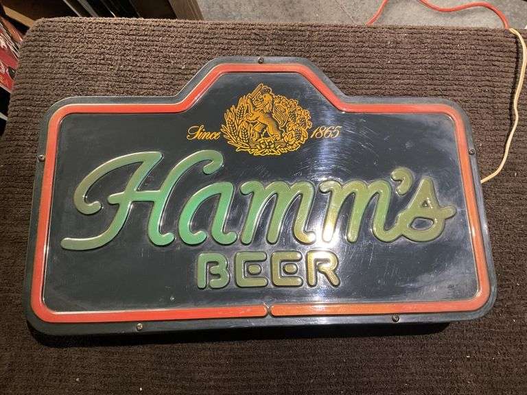 Hamm's Beer lighted sign. 22 x 14 Legacy Auction Company