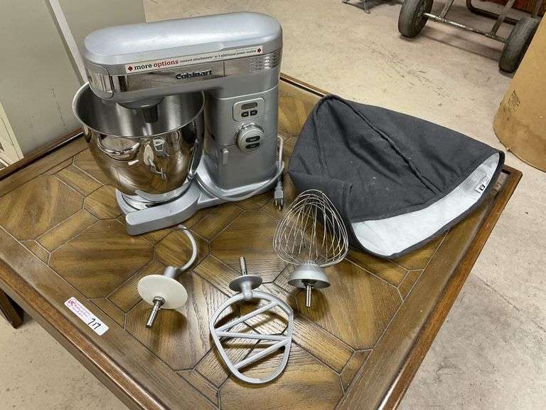 Cuisinart mixer, with attachments and cover! Legacy Auction Company