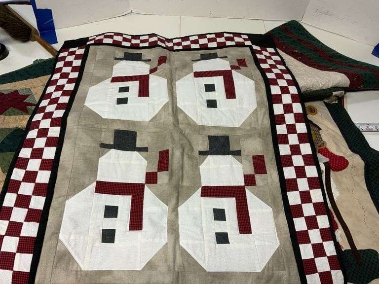 Quilted Christmas wall hangings/throws Legacy Auction Company