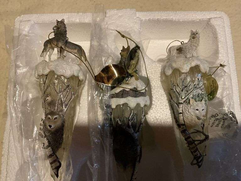 Ashton Drake wolf ornaments Legacy Auction Company