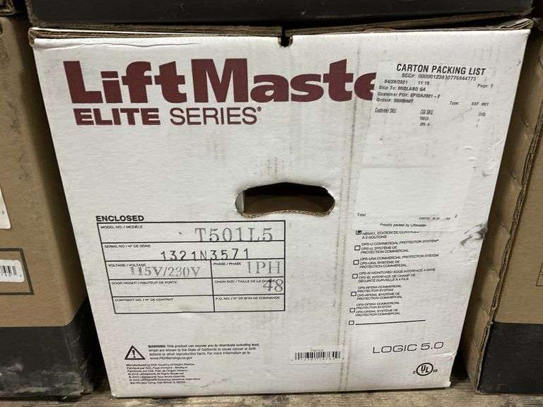 Lift master elite series commercial Legacy Auction Company