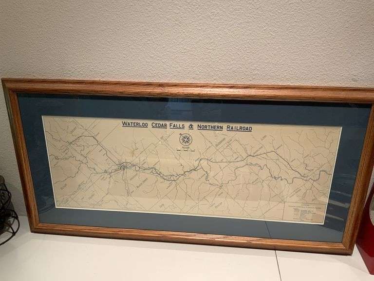 Waterloo Cedar Falls northern railroad map print Legacy Auction Company