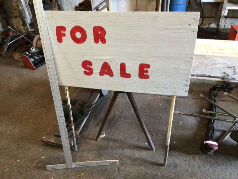 Double sided plywood for sale sign Legacy Auction Company