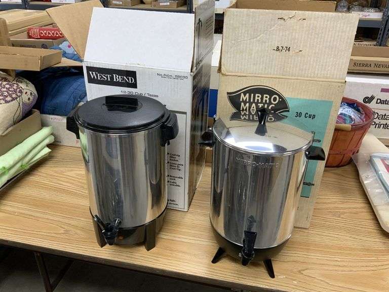 2 Coffee percolators Legacy Auction Company