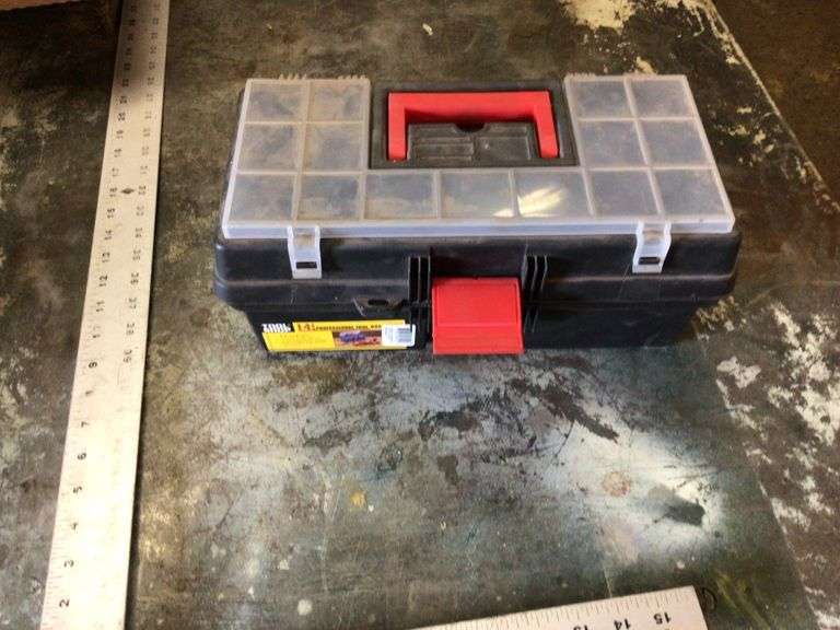 Toolbox with a grease gun and grease Legacy Auction Company