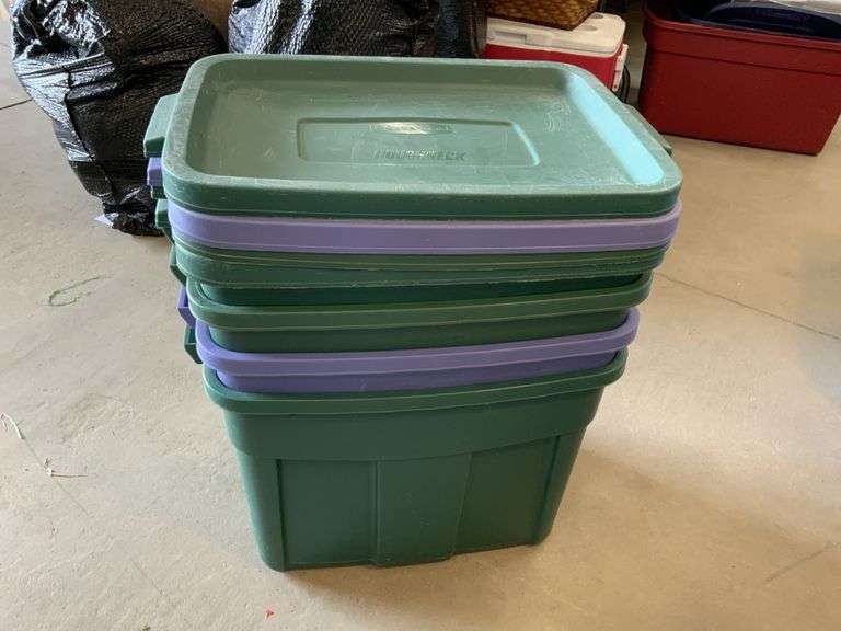 Four Rubbermaid totes Legacy Auction Company