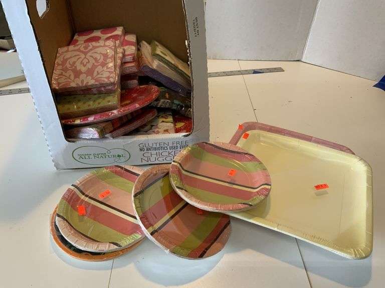 Paper plates and napkins Legacy Auction Company