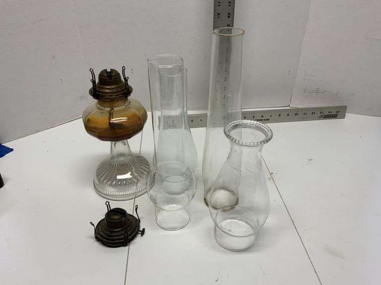 Oil lamp and chimneys Legacy Auction Company