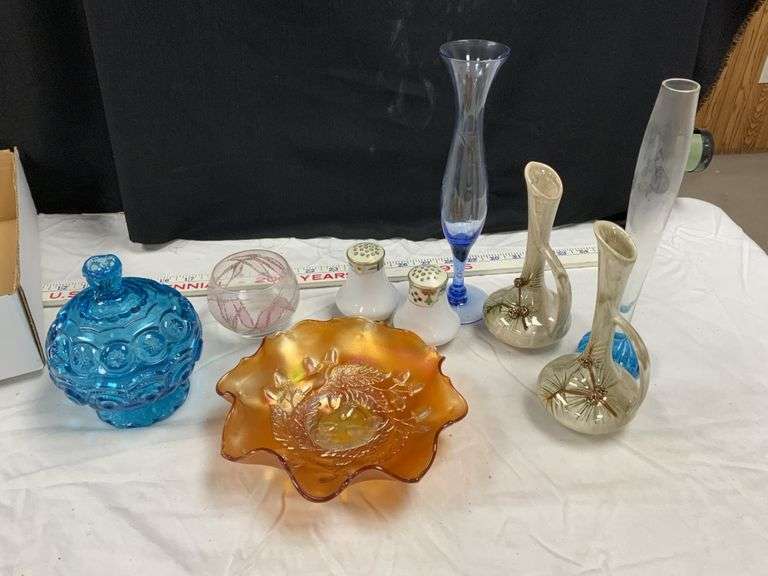 Carnival glass, vases, etc. Legacy Auction Company