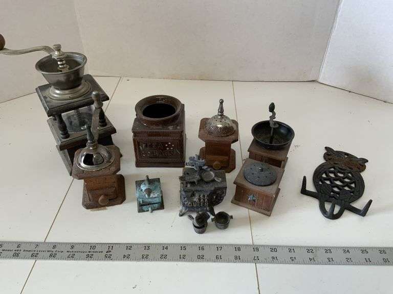 Miniature coffee grinders and mini castiron Legacy Auction Company