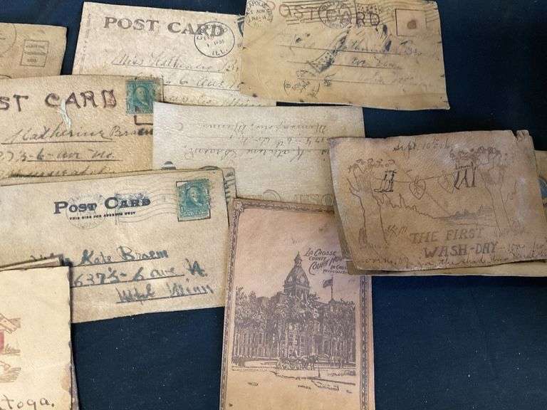 Leather postcards Legacy Auction Company