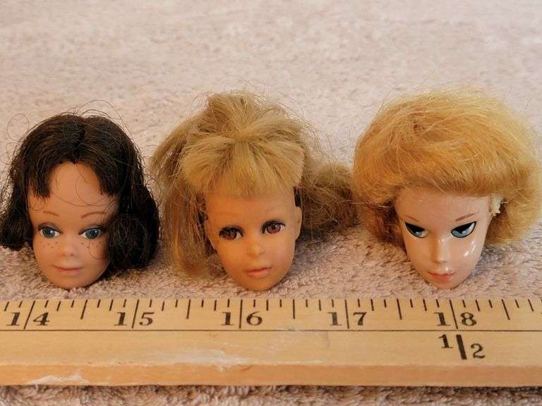 Vintage Barbie Heads (3) Barbie Head On Right Has Legacy Auction Company