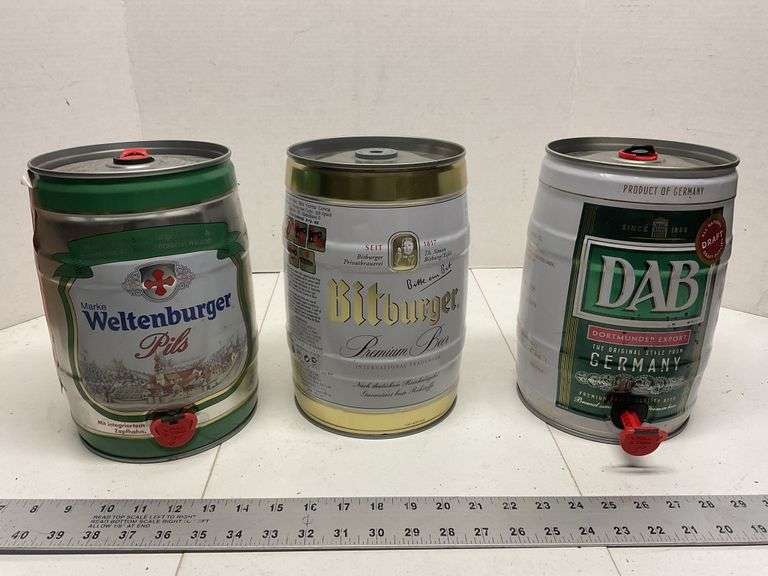 German 5 liter mini kegs, empty Legacy Auction Company