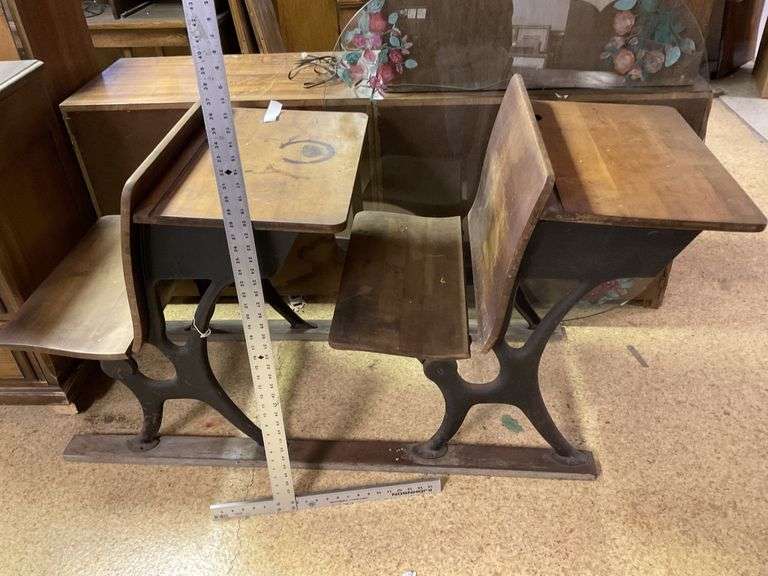 Vintage double school desk Legacy Auction Company