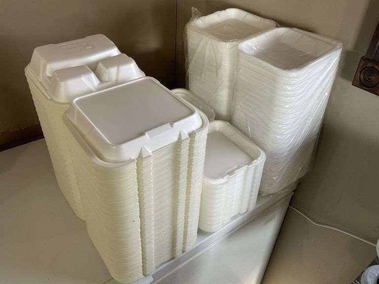 Styrofoam to go containers Legacy Auction Company