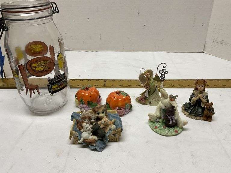 Figurines, salt and pepper shaker and jar Legacy Auction Company