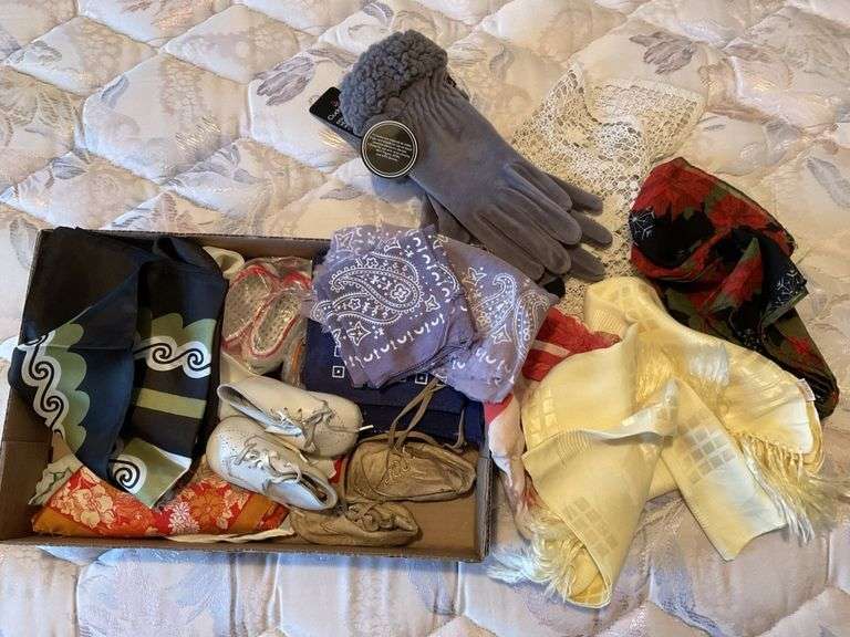 Scarves, gloves, baby shoes etc. Legacy Auction Company