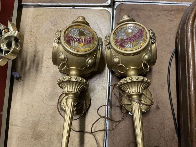 Two lighted Schlitz Beer wall lights Legacy Auction Company