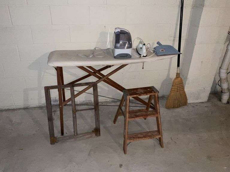 Walgreen’s cool mist vaporizer, iron, ironing board and Step ladder etc