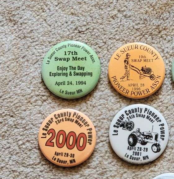 Le Sueur County Pioneer Power Pinbacks (19942006 missing 1995) & 1990