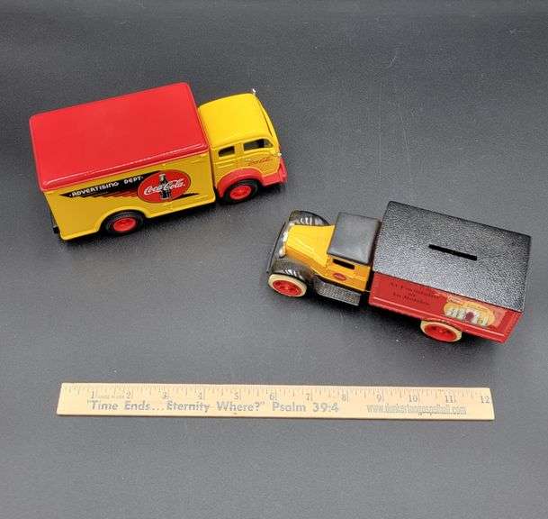 Coca Cola 2 Ertl Diecast Metal Car Banks Legacy Auction Company
