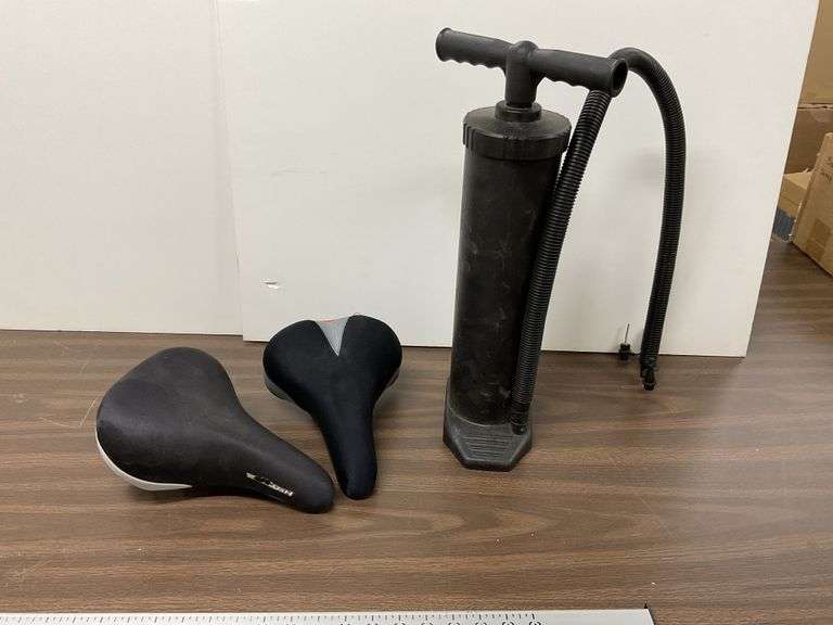 Bicycle seats, air pump Legacy Auction Company