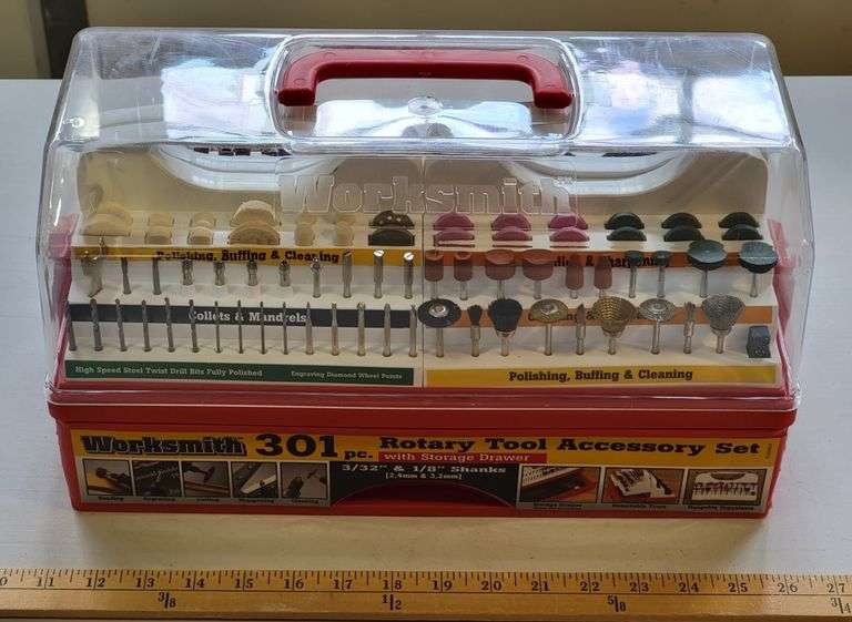 Worksmith 301 Pc Rotary Tool Accessory Set Legacy Auction Company