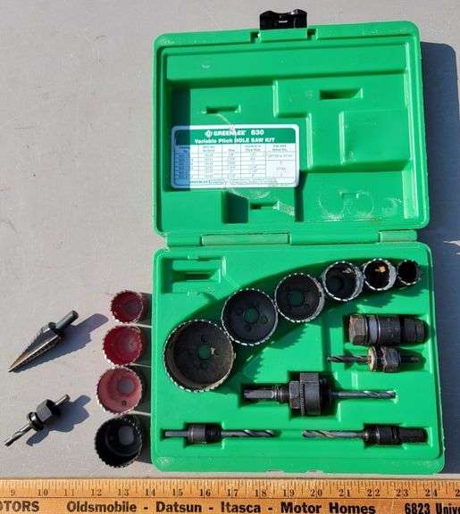 Greenlee 830 "Professional" Hole Saw Kit / Extras Legacy Auction Company