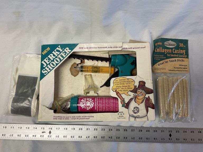 Jerky shooter, casings and Meat bags Legacy Auction Company