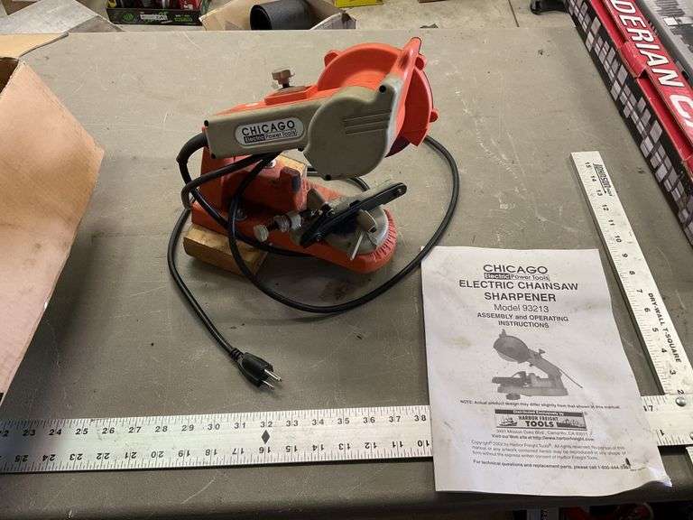 Chicago electric chainsaw sharpener Legacy Auction Company