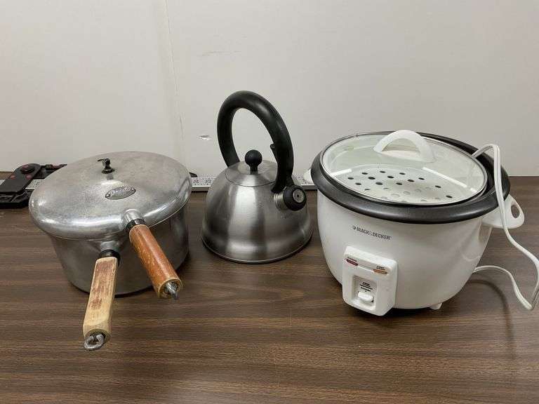 Pressure cooker, tea kettle and rice cooker Legacy Auction Company