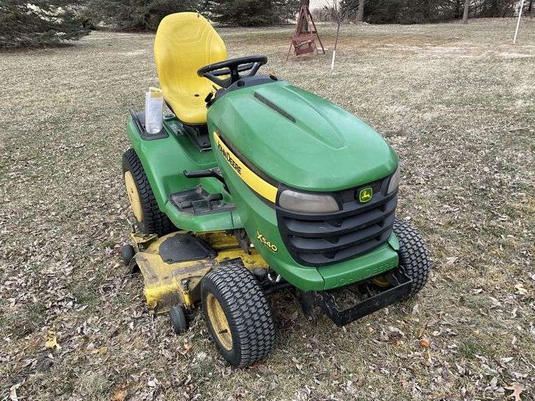 2010 John Deere X540 Multi Terrain lawn tractor. 54 inch deck and rear