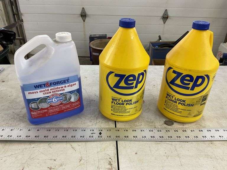 Zep Floor polish and mold and mildew stain remover Legacy Auction Company