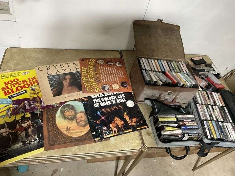 Records, cassettes with tote Legacy Auction Company
