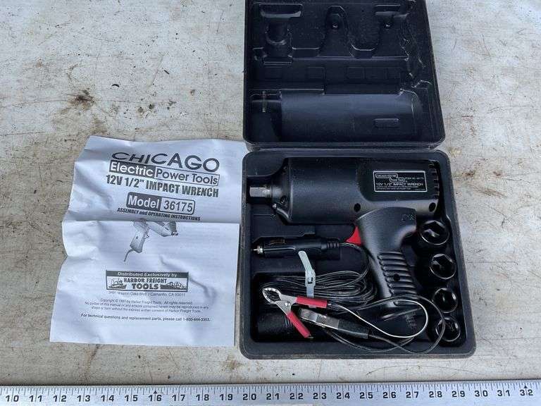 Chicago 12 v half inch impact wrench with sockets legacy auction company