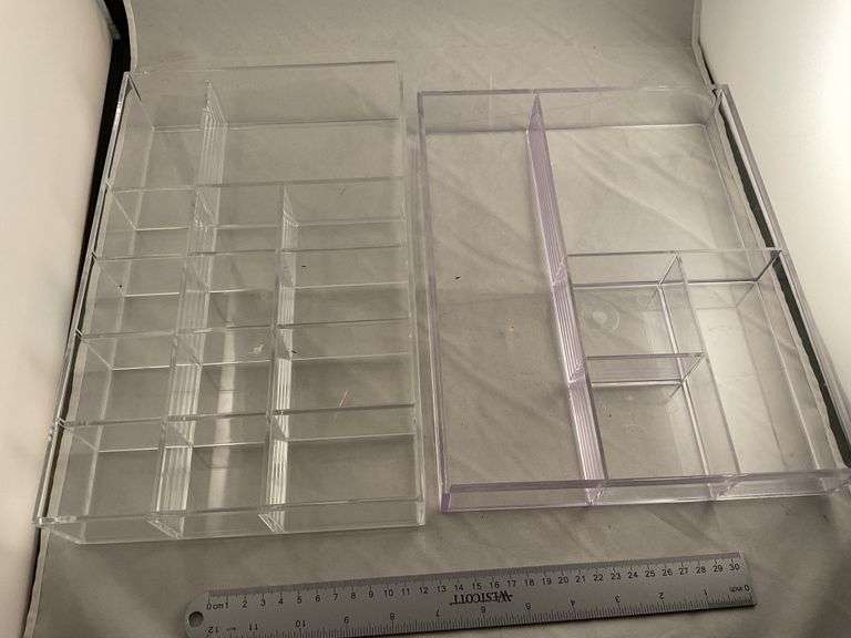 Divided acrylic containers Legacy Auction Company